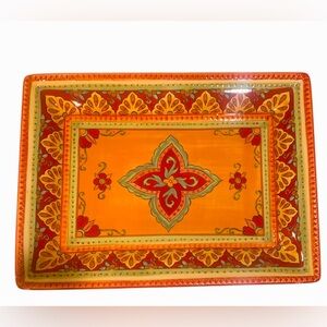 Espana Rectangular Serving Platter TANGIER 16.25” x 12.25” Mexicana Red Orange